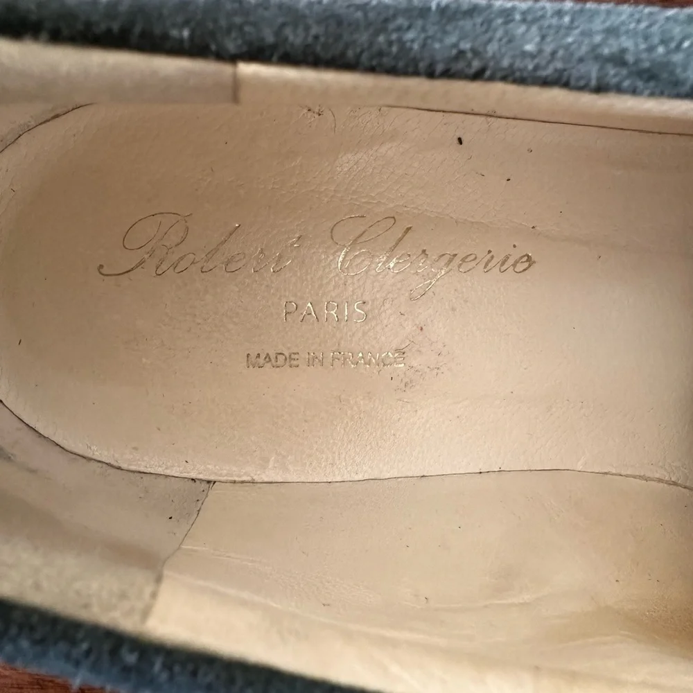 Robert Clergerie sz 41.5 suede leather green platform shoes‎ Paris France NWOT